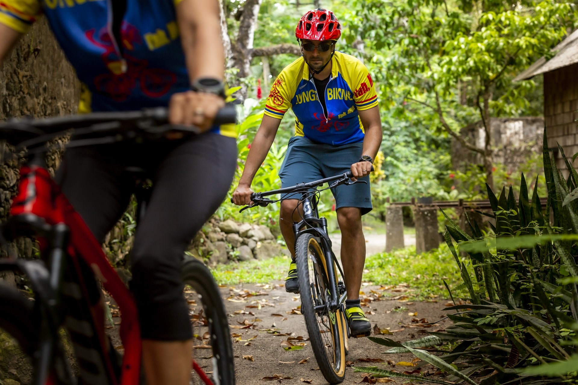 Jungle Biking Action Shot